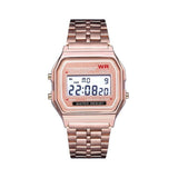 Waterproof Led Digital Quartz Wristwatch - Unisex - Silver