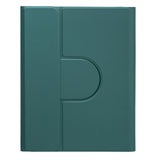 360 Degree Rotatable Bluetooth Keyboard Leather Case - Square Button - Dark Green - For Ipad 10Th Gen 10.9 2022
