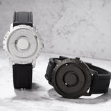Bezel-free Magnetic Ball Watch - Men Design - Silver Steel Strip