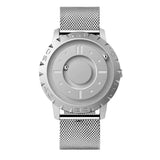 Bezel-free Magnetic Ball Watch - Men Design - Silver Steel Strip