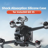Shock-absorbing Silicone Cover for Insta360 Go 3s Camera - Black - Vertical Black