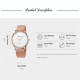 Stainless Steel Mesh Unisex Quartz Watch - Gold Shell White Dial Gold Needle