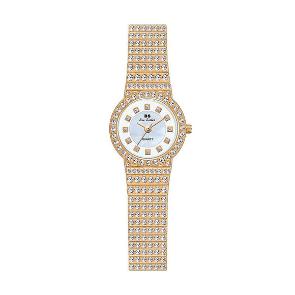 Starry Diamond Chain Women Wrist Watch - Rose Gold Scale Surface