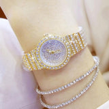 Starry Diamond Chain Women Wrist Watch - Rose Gold Scale Surface