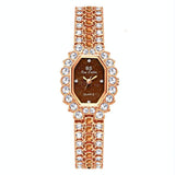 Sparkling Full Diamond Women Watch - Niche Glitter - Silver Green