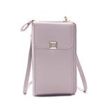 Women Cross Body Phone Purse With Long Strap - Light Purple