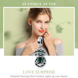925 Sterling Silver Surprise Love Pendant For Diy Bracelets & Necklaces - Dark Green