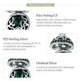 925 Sterling Silver Surprise Love Pendant For Diy Bracelets & Necklaces - Dark Green