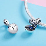 925 Sterling Silver Surprise Love Pendant For Diy Bracelets & Necklaces - Dark Green