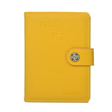 Multi Functional Passport Case With Buckle Dibaoleiou Pu Leather - Yellow