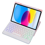 360 Rotation Bluetooth Keyboard Leather Case For Ipad 10.9 2022 With Backlight - Green