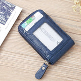 Woven Mini Coin Purse For Ladies Student Id & Card Holder - Rose Red