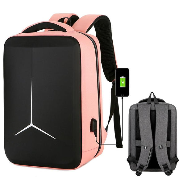 Waterproof Business Laptop Backpack with Usb Port - Multifunctional - Pink - 17 Inch