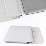 Leather Laptop Liner Bag - 14.1-15.4 Inches with Stand Function - Sapphire Blue With Bag