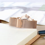 Stylish Men Quartz Watch with Gold Alloy Case and Stainless Steel Band - Round Dial - Wa0733D