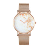 Stylish Men Quartz Watch with Gold Alloy Case and Stainless Steel Band - Round Dial - Wa0733D