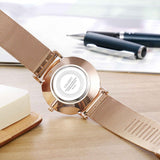 Stylish Men Quartz Watch with Gold Alloy Case and Stainless Steel Band - Round Dial - Wa0733D