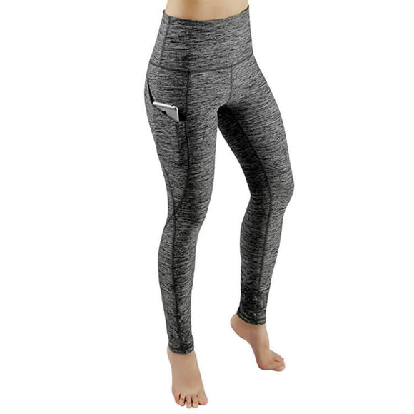 High Waist Slim Sports Leggings Women Xl Size - Gray