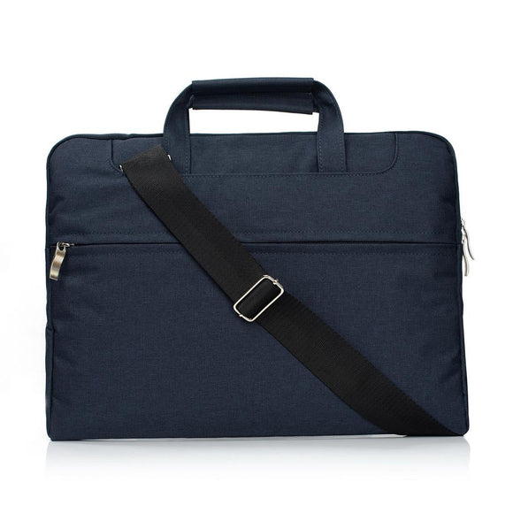 15.4 Inch Laptop Bag - Portable one Shoulder Zipper for Macbook Samsung Sony Dell Alienware Chuwi Asus Hp - Dark Blue