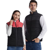 Heated Vest Electric Heating 3 Constant Temperature Warm Cotton Jacket - Red-9 Zones Heating - 3Xl