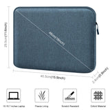 15-16.7 Inch Laptop Briefcase Bag with Zipper for 16 Inch Sleeve - Dark Blue