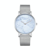 Stylish Men Quartz Watch with Stainless Steel Band - Round Dial Silver Alloy Case - Wa0736D