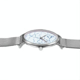 Stylish Men Quartz Watch with Stainless Steel Band - Round Dial Silver Alloy Case - Wa0736D