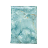 Waterproof Marble Passport & Ticket Holder Colorful Design - Aqua Blue