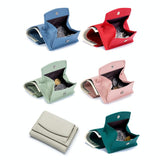 Compact Rfid Leather Coin Purse Wallet - Secure & Stylish - Light Pink