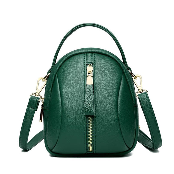 Multi Compartment Shoulder Bag For Women - Tea Green