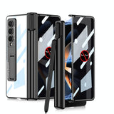For Samsung Galaxy Z Fold4 5G Foldable Magnetic Privacy Case With Pen Holder - Fits 4Th Generation Ipad - Black
