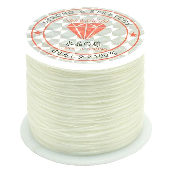 2 Pack 50M 0.5Mm Elastic Cord For Jewelry Making - White