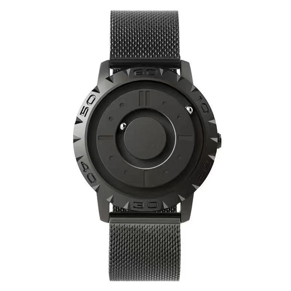 Bezel-free Magnetic Ball Watch - Men Design - Black Net Strip