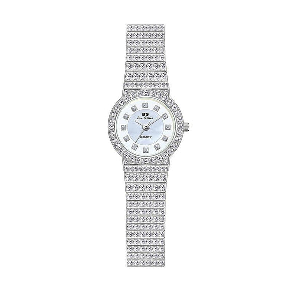 Starry Diamond Chain Women Wrist Watch - Silver Scale Surface