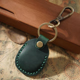 Vintage Leather Proximity Card Holder Access Control - Green