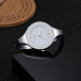 Minimalist Alloy Quartz Watch for Women - White Strap
