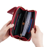 Adjustable Crossbody Phone Bag With Multi Card Slots - Claret