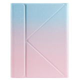 10.2 / 10.5 Inch Bluetooth Keyboard Tablet Case With Triangle Holder & Pen Slot - Gradient Blue Pink
