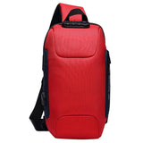 Waterproof Anti Theft Chest Bag Usb Charging Port Large Size - Red