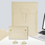 3-in-1 Waterproof Leather Laptop Liner Bag - 14 Inches - Apricot