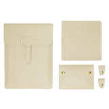 3-in-1 Waterproof Leather Laptop Liner Bag - 14 Inches - Apricot