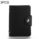 3 Pcs Upgraded Card Bag Transparent Business Card Holder With 12 Slots - Black
