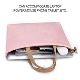 13.3 Inch Pink Laptop Crossbody Bag - Waterproof Pu Material