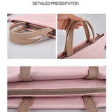 13.3 Inch Pink Laptop Crossbody Bag - Waterproof Pu Material