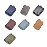 Men'S Leather Card Holder Casual Driver License Wallet - Brown