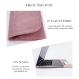 13.3 Inch Laptop Inner Bag with Magnetic Buckle and Small Bag - Pink Leather