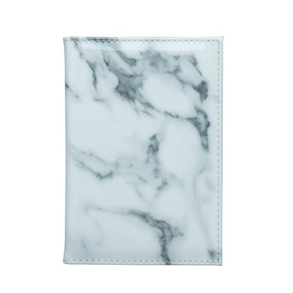 Waterproof Marble Passport & Ticket Holder Colorful Design - White