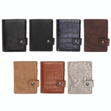 Secure Dual Card Wallet with Rfid Blocking - Crocodile Pattern Coffee