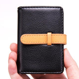 Portable Pu Leather Card Holder - Business & Credit Cards - Black