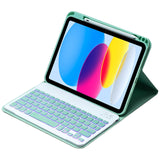 10.9 Ipad 10Th Gen 2022 Backlit Keyboard Case With Pen Slot - Bluetooth Leather - Light Purple